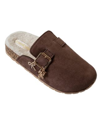 Little Girls Footbed with Faux Sherpa Sock and Hanging Charms