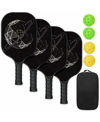 USAPA Approved Pickleball Paddles Set 4 Pack With Balls Carry Bag