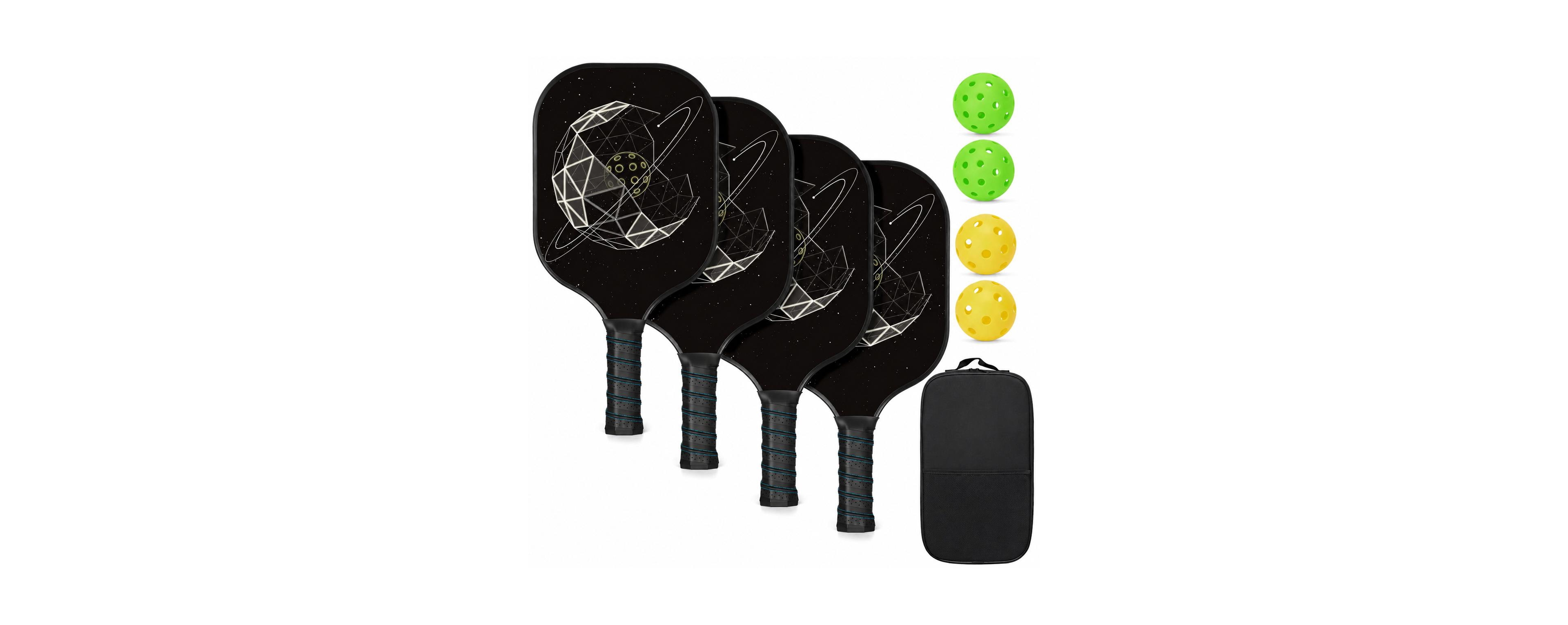 Sportneer Usapa Approved Pickleball Paddles Set 4 Pack With Balls Carry Bag