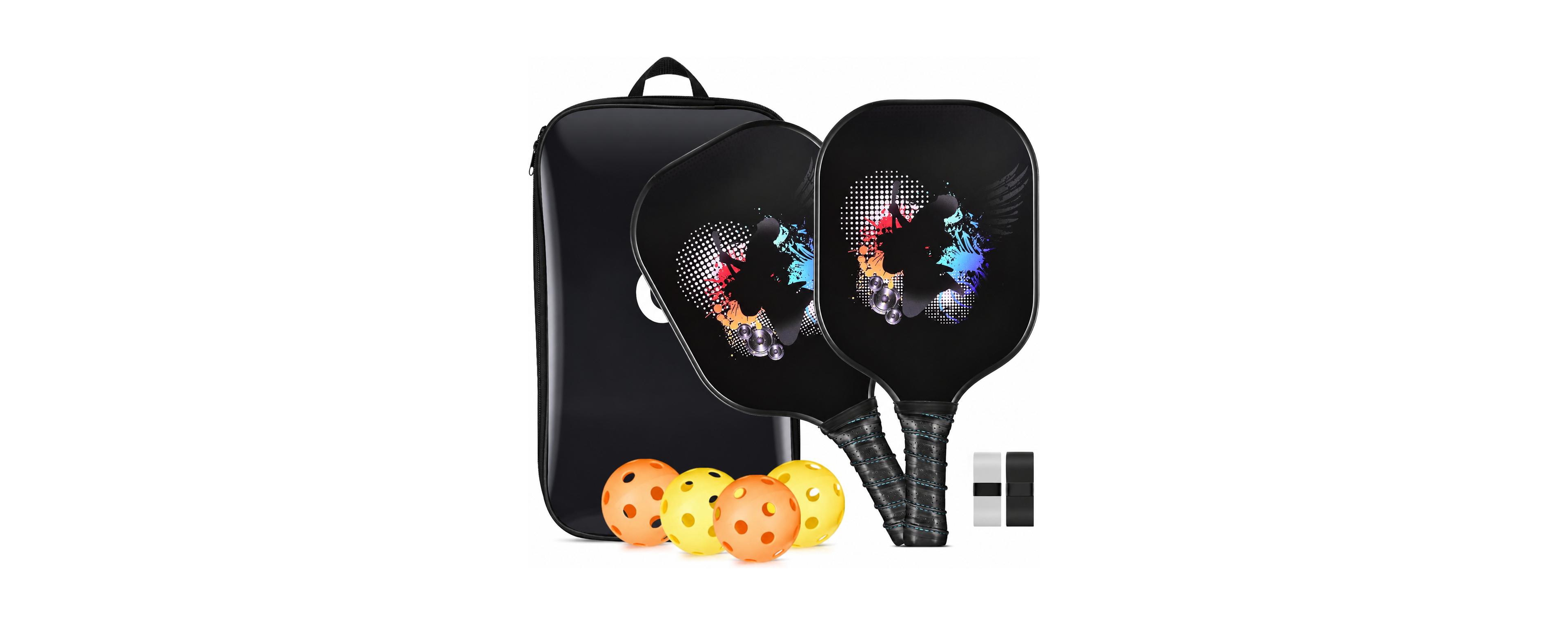Sportneer Usa Pickleball Approved Carbon Fiber Hybrid Paddles Set With Carry Bag