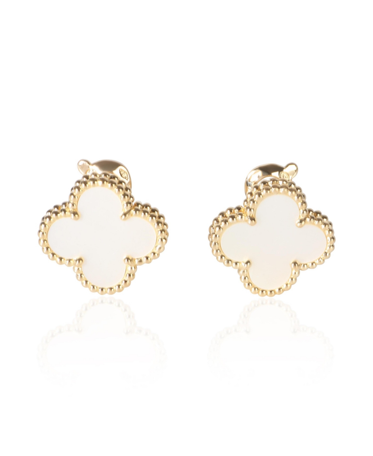 Pre-Owned Van Cleef & Arpels Mother of Pearl Vintage Alhambra Earrings in 18k Yellow Gold - Yellow gold