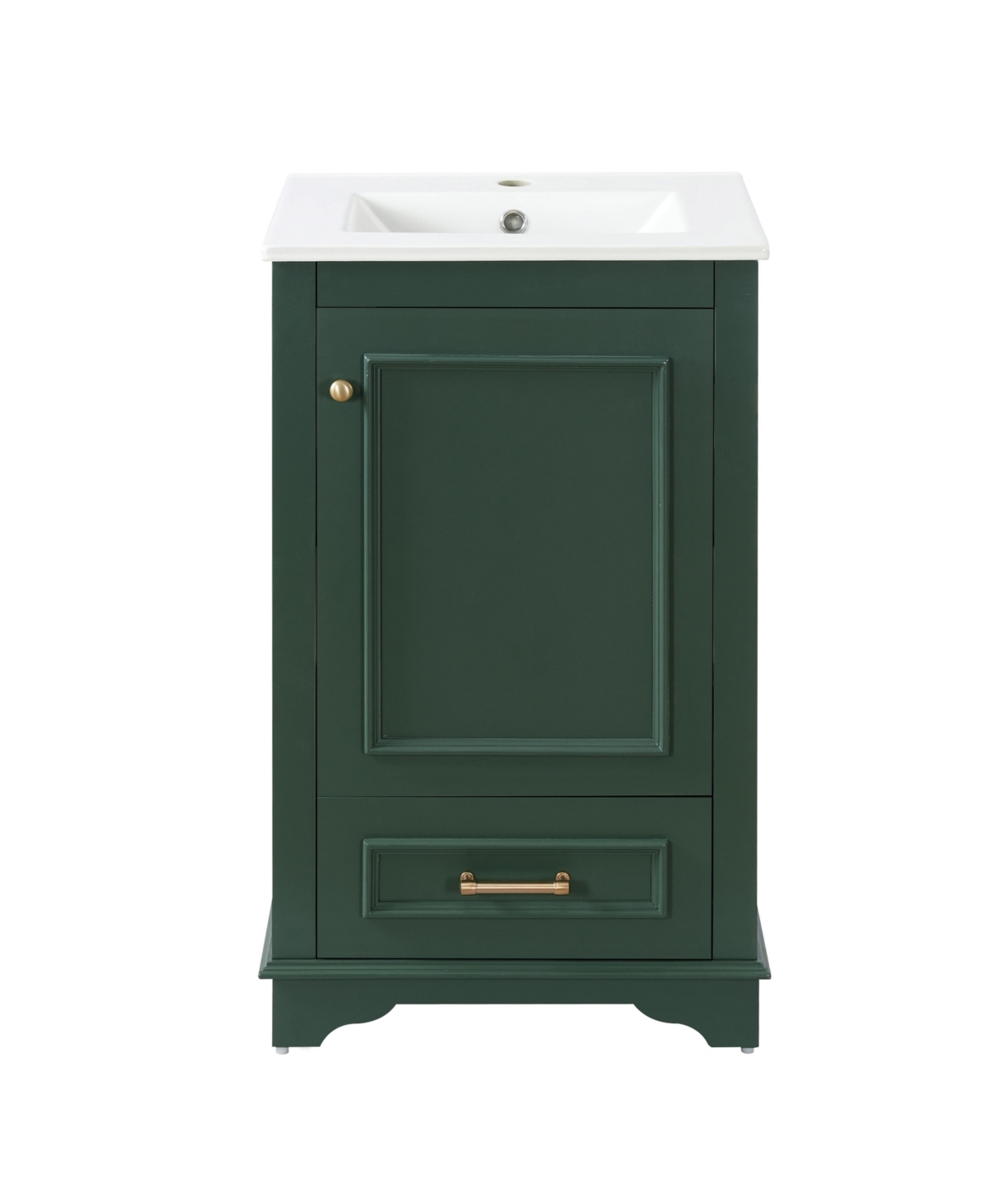 Sillysis 20 Inch Freestanding Bathroom Vanity, Mdf Cabinet with Solid Wood Frame, Ceramic Integrated Sink - Green