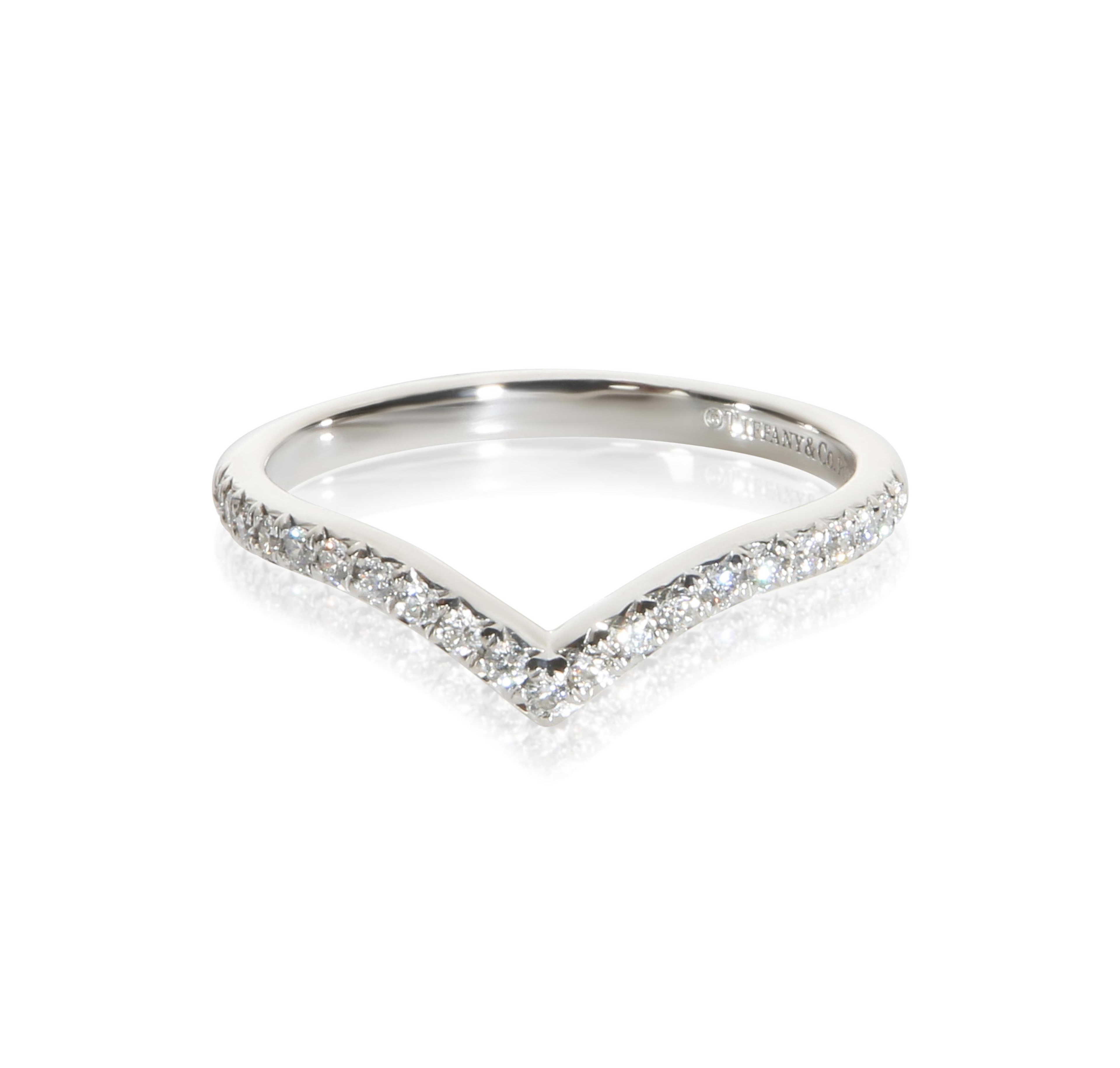 Pre-Owned Tiffany & Co Platinum Diamond Soleste V Band