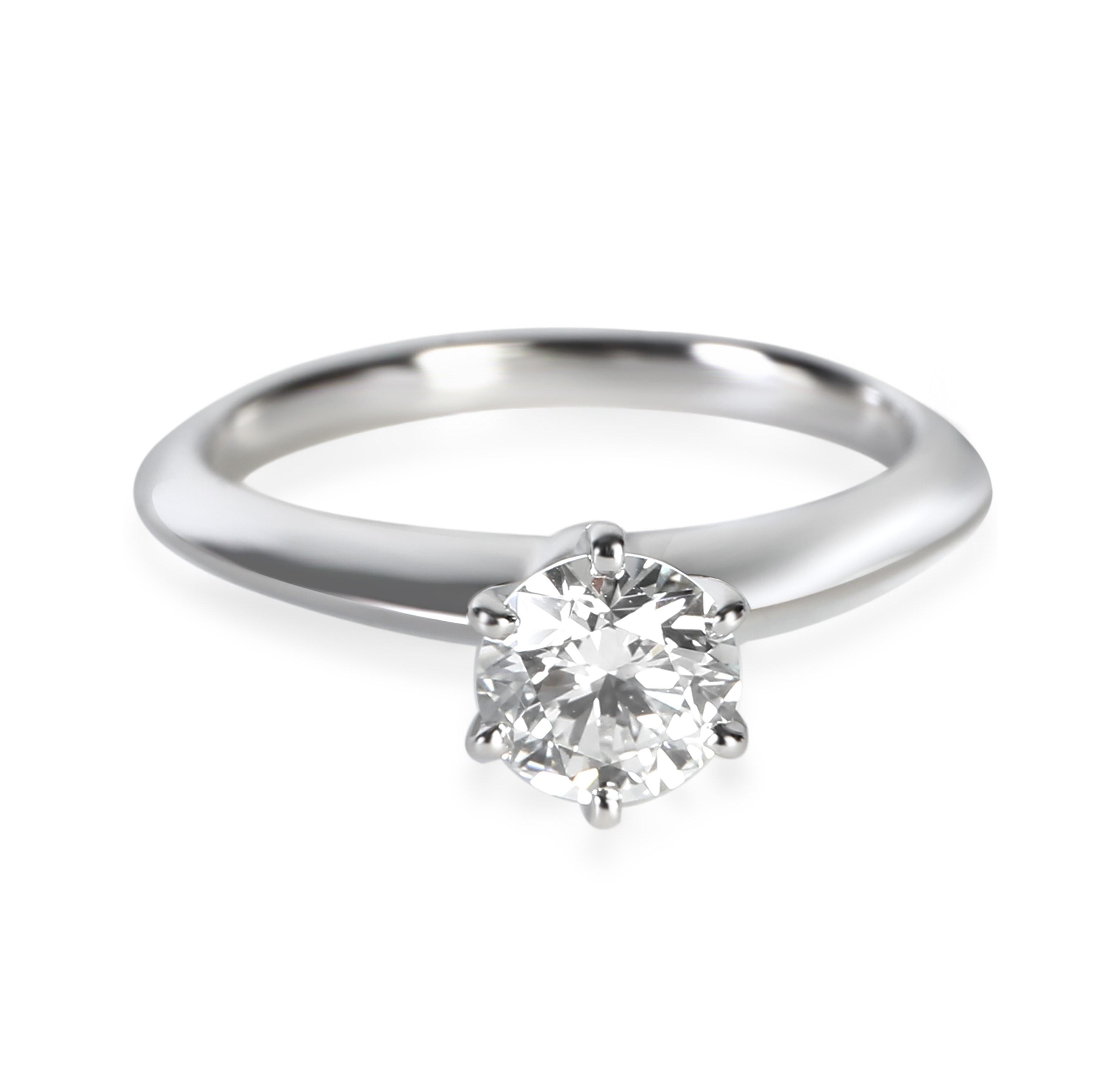 Pre-Owned Tiffany & Co Round Brilliant Diamond Solitaire Engagement Ring 0.67 ct. t.w. in Platinum