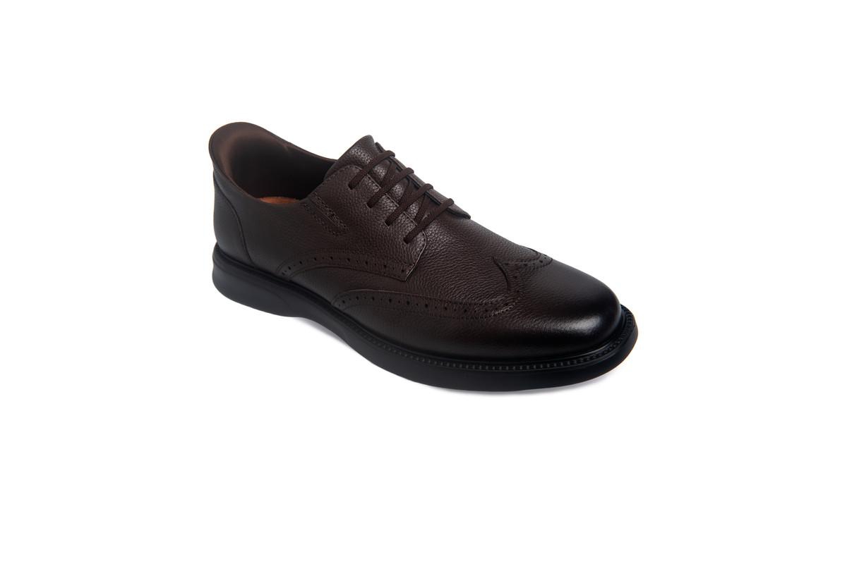 Marc Joseph New York Men's Russel Drive Hands-Free Technology Leather Wingtip Casual Oxford - Brown grainy leather