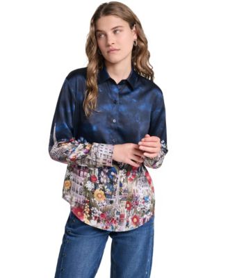 Women's Printed Collared Neck Blouse