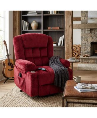 Electric Power Lift 8-Point Massage USB Port 2-Cup Holder Recliner Chair