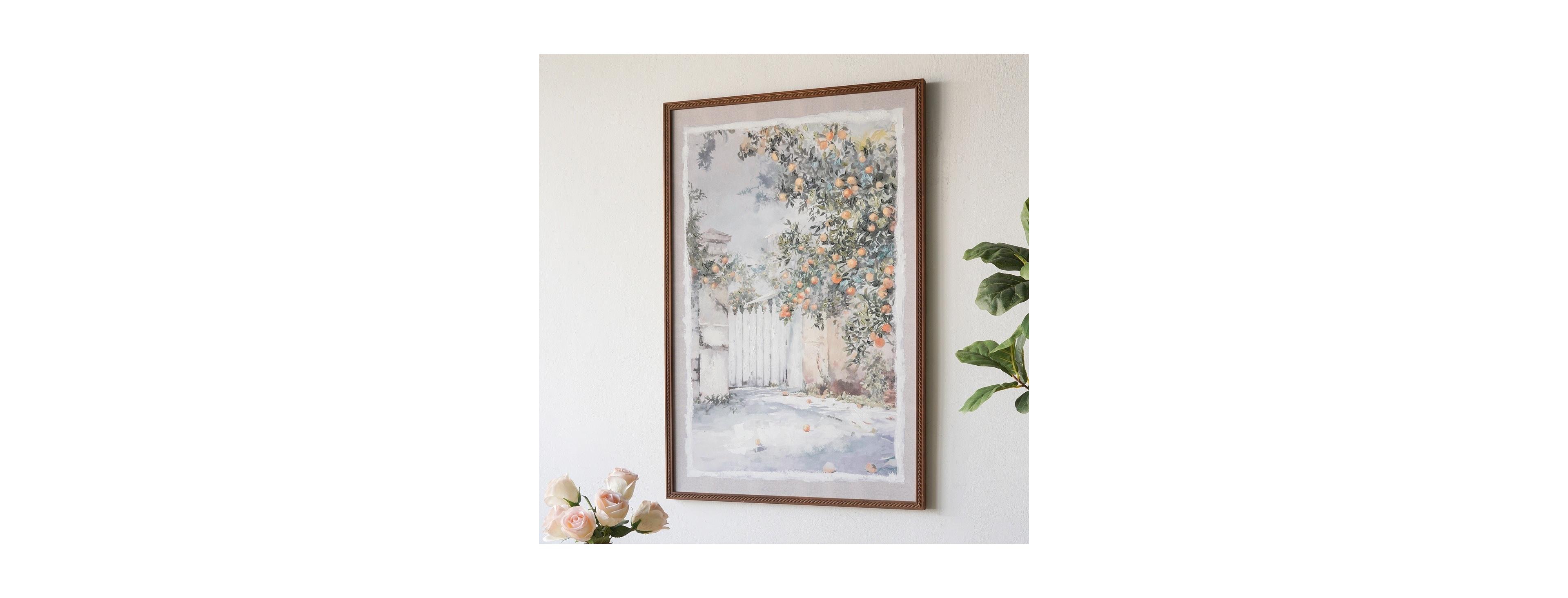 Laoties 31.5" x 47.2" Textured Pine Frame Tuscany Canvas Painting Wall Art