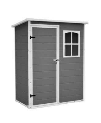 5x3feet Resin Outdoor Storage Shed with Floor, Waterproof Lockable Design and Window