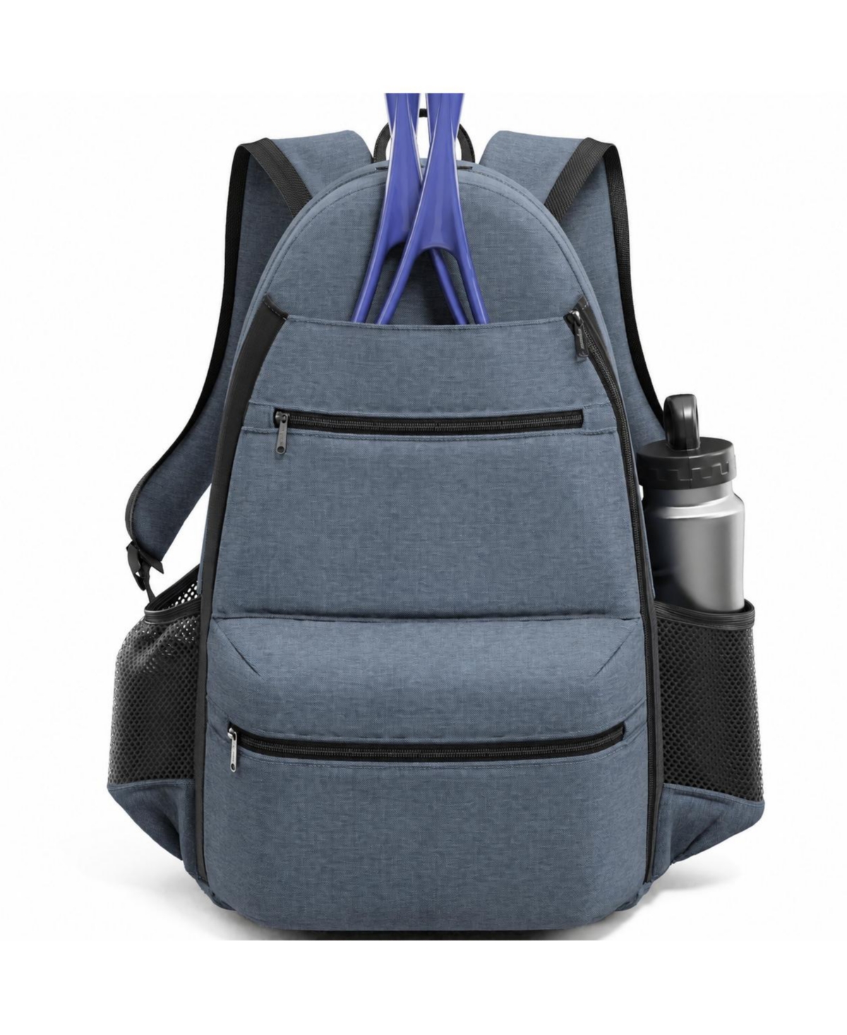 Peneyon Polyester Tennis Racket Bag Padded Compartment Large Main Pocket Water Bottle Holders Adjustable Straps Unisex