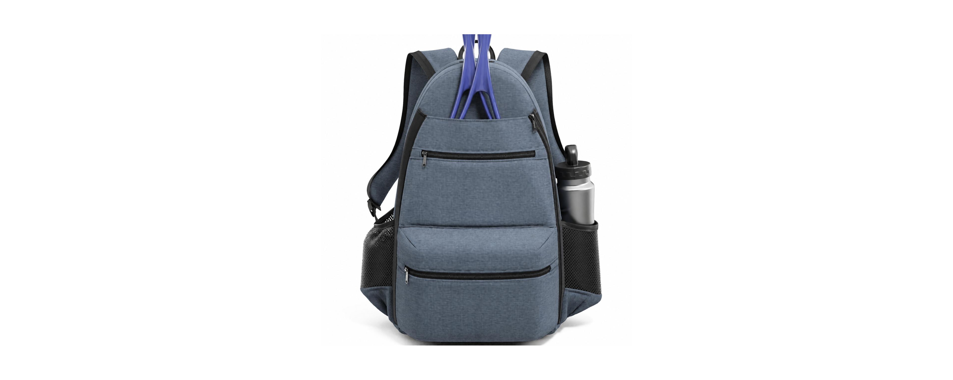 Peneyon Polyester Tennis Racket Bag Padded Compartment Large Main Pocket Water Bottle Holders Adjustable Straps Unisex