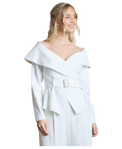 Женский топ Coast Off-the-Shoulder Long-Sleeve Belted, цвет: Слоновая кость