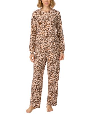 Women's Long-Sleeve Allover-Print Double-Brushed Sweater Knit Top and Pants, 2-Piece Set