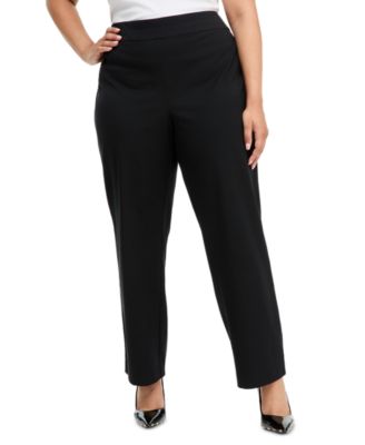 Plus Size Incredible Stretch Straight-Leg High-Rise Pull-On Pants
