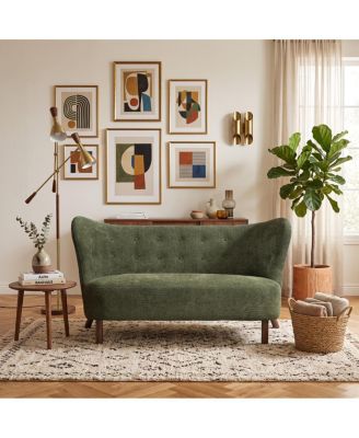 Nordic Laid-back Chenille Loveseat Sofa