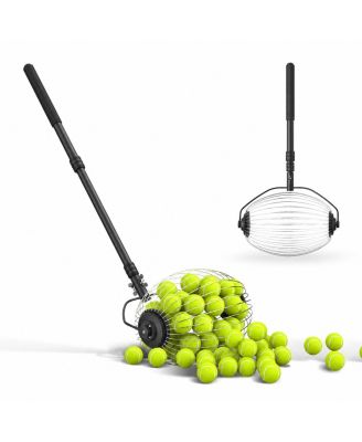 Telescopic Tennis Pickleball Ball Collector Roller No Bending Quick Ball Picker Up to 40 Balls