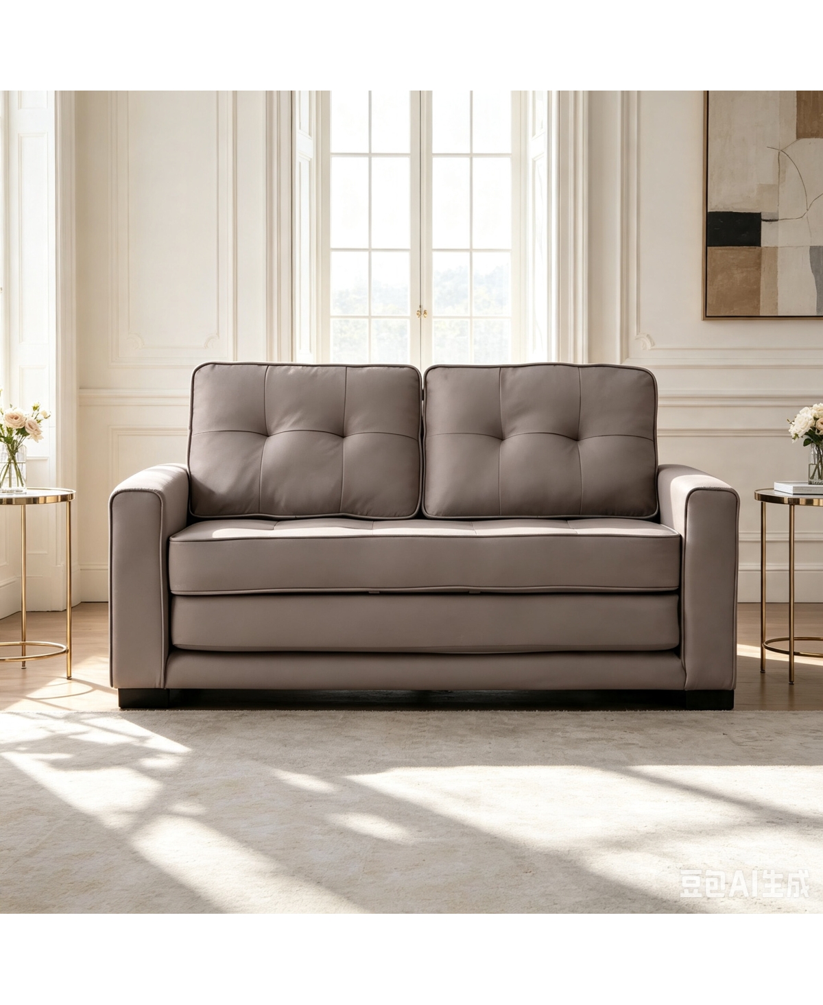 Streamdale Furniture 58" Tufted Convertible Sofa Bed