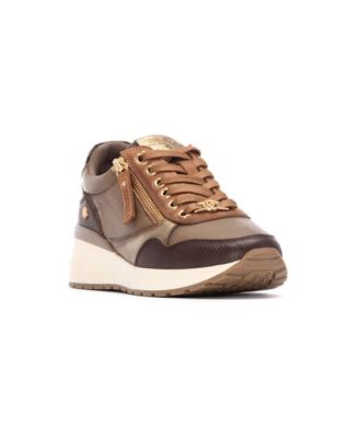 Carmela Collection Women's Leather Wedge Lace-Up Sneakers