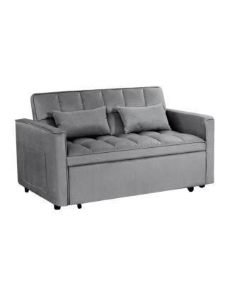 Modern 2-Seater Sofa, 54" Pull-Out Sleeper Sofa Bed for Living Room