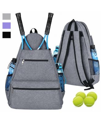 Large Tennis Backpack With Multiple Pockets For Rackets Paddles And Sports Gear