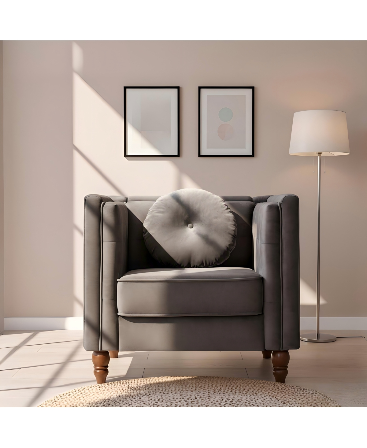 Streamdale Furniture Classic Chesterfield Crushed Velvet Accent Chair