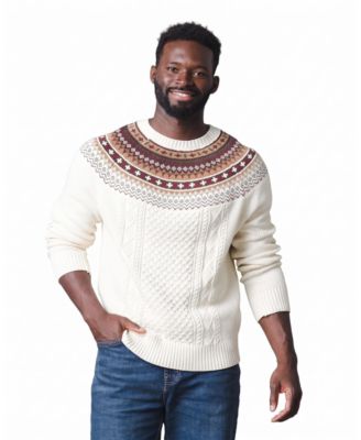 Men's Fair Isle Cable-Knit Sweater