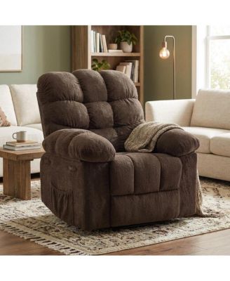 Manual Recliner Chair for Living Room, Reclining Sofa Chair with Side Pocket and Sturdy Steel Frame