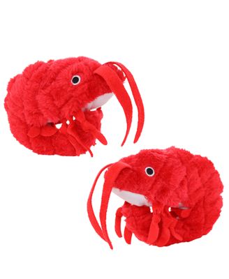 Jr Ocean Prawn 2 Pack, Durable Plush Squeaky Dog Toy