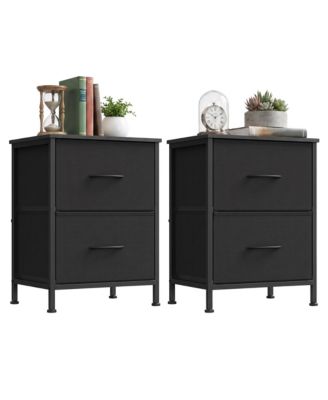 Nightstand with 2 Drawers, Small Dresser Storage Organizer
