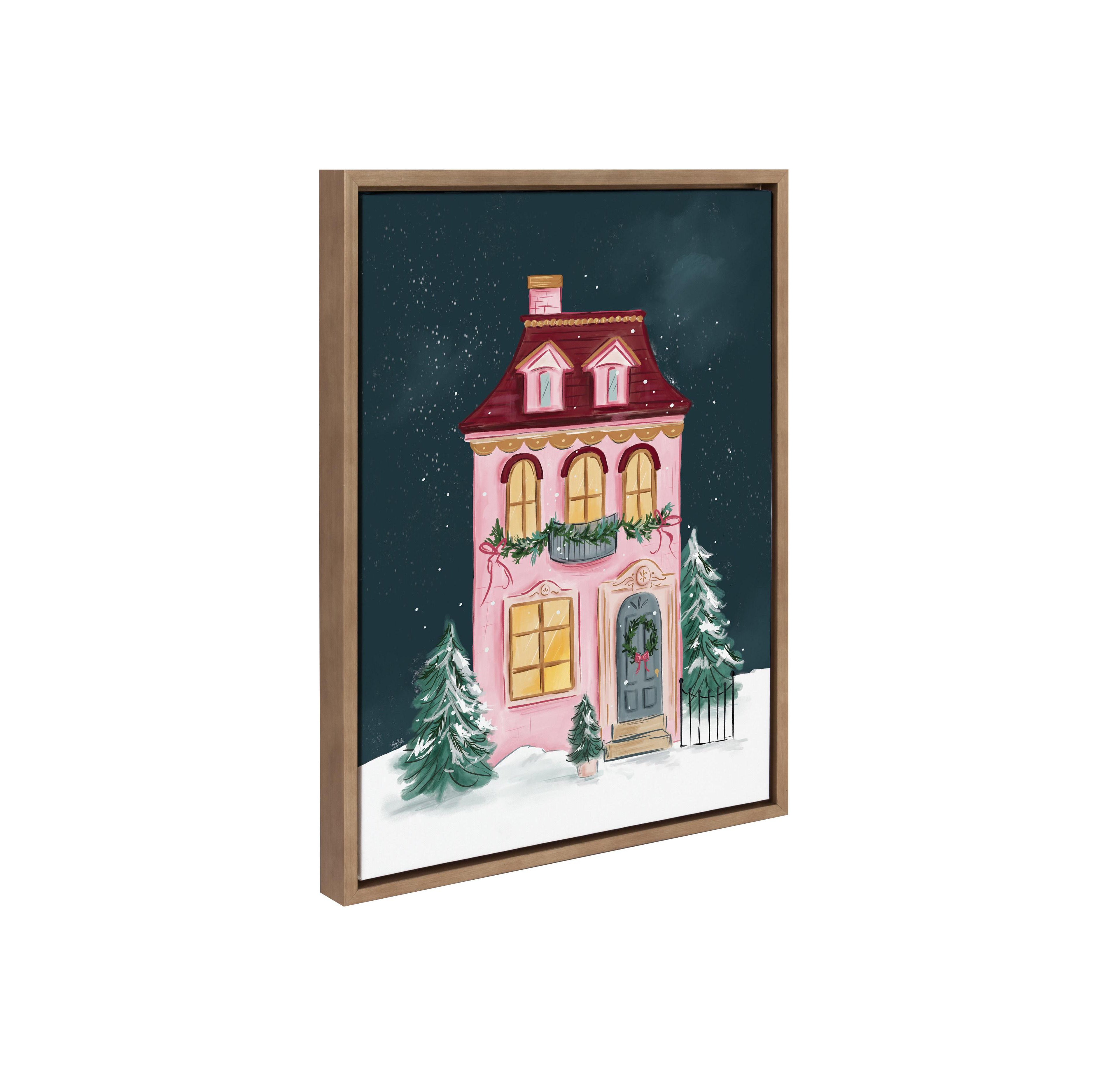 Kate and Laurel Sylvie Holiday Victorian Framed Canvas by Valerie McKeehan of Lily and Val