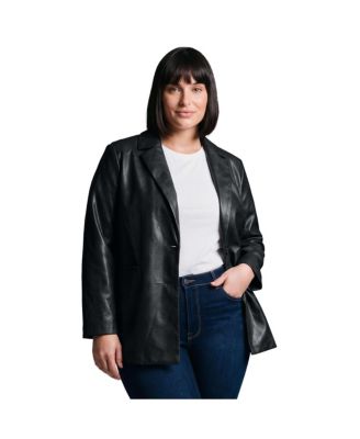 Women's Faux Leather Blazer