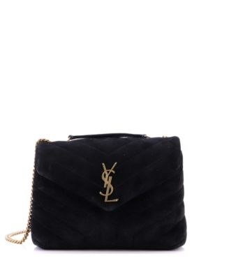 Small Loulou Shoulder Bag Matelasse Chevron Suede