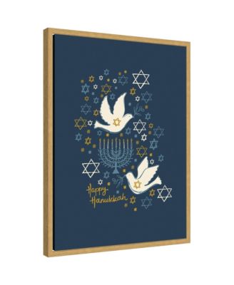 Sylvie Framed Canvas Love and Light Happy Hanukkah by Vicky Yorke