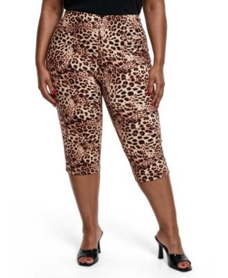 Plus Size Retro Chic Ponte-Knit Maximum-Stretch Capris