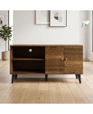 Amidon Brown Modern TV Stand for TVs up to 47.3" with Shelves and Cabinet