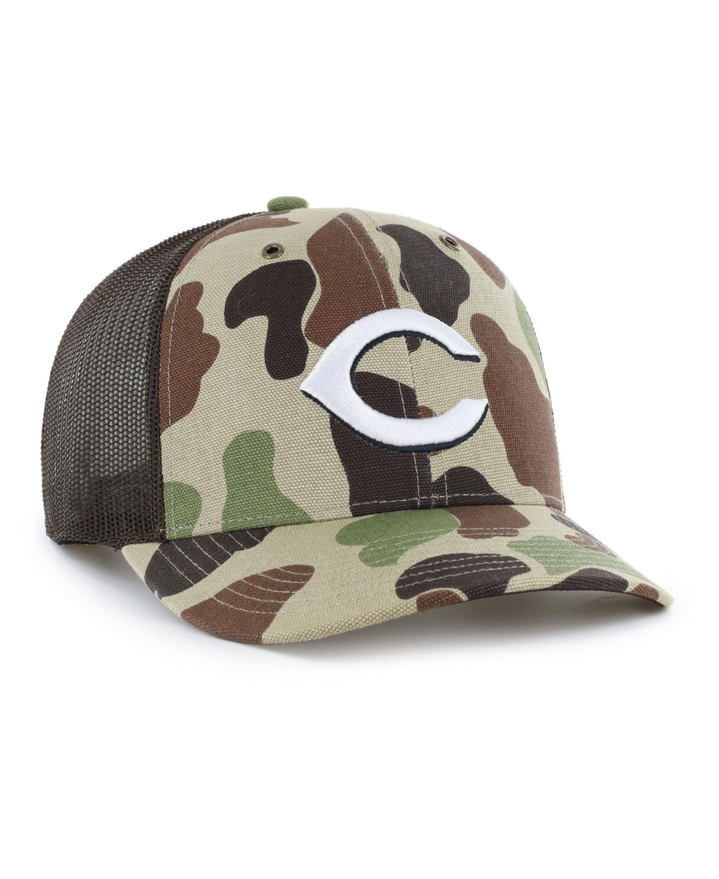 Мужская кепка '47 Brand Camo Cincinnati Reds Duck Camo Trucker Hat — фото 2