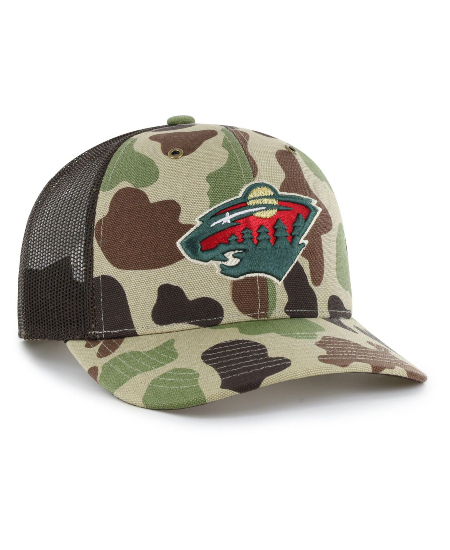 Мужская кепка '47 Brand Camo Minnesota Wild Duck Camo Trucker Hat — фото 2