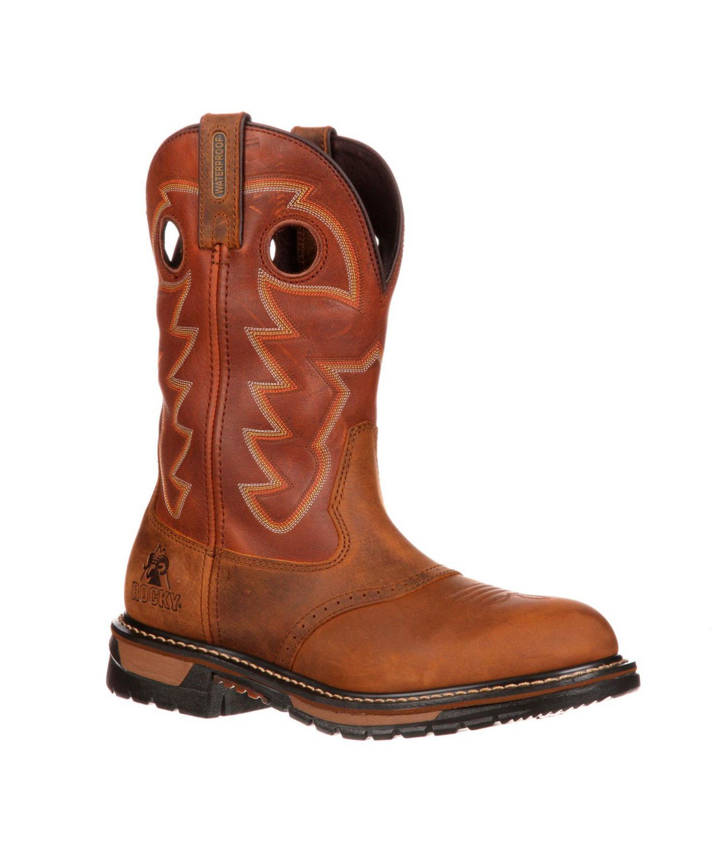 Мужские ботинки ROCKY Original Ride Branson Saddle Roper Waterproof Western Boot, цвет: Коричневый — фото 8