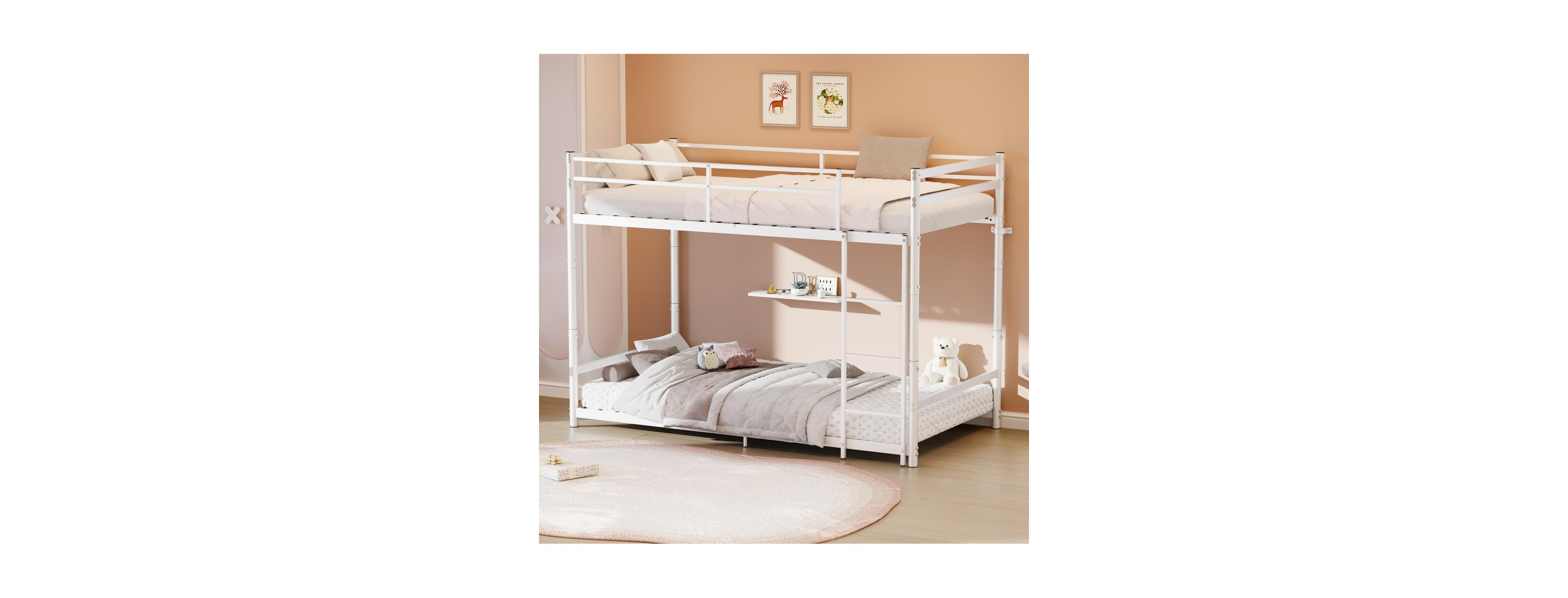 Streamdale Furniture Heavy Duty Metal Twin Over Twin Bunk Bed, Converts to 2 Beds