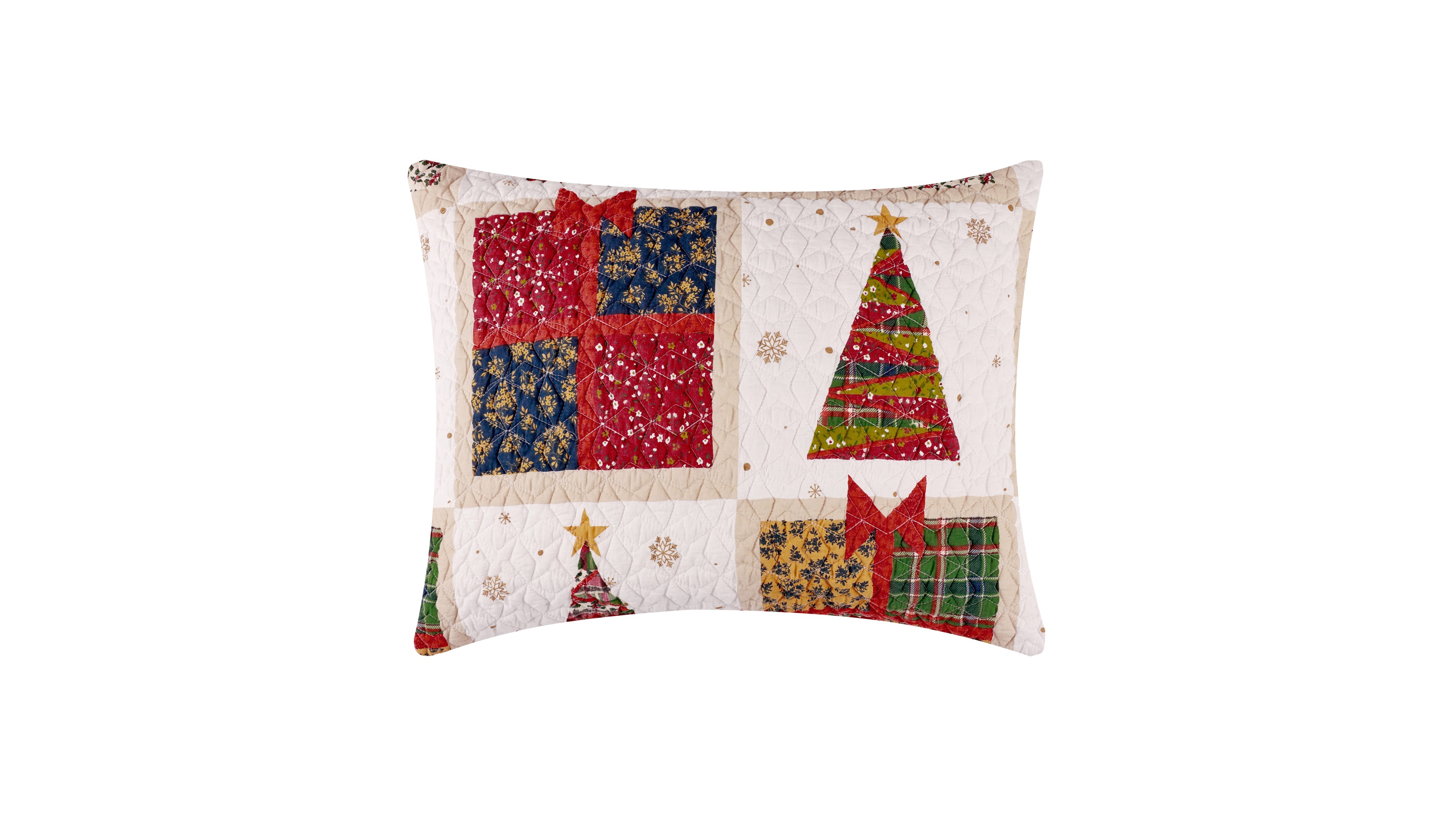Greenland Home Fashions Deck the Halls Holiday Quilted Pillow Sham, Standard