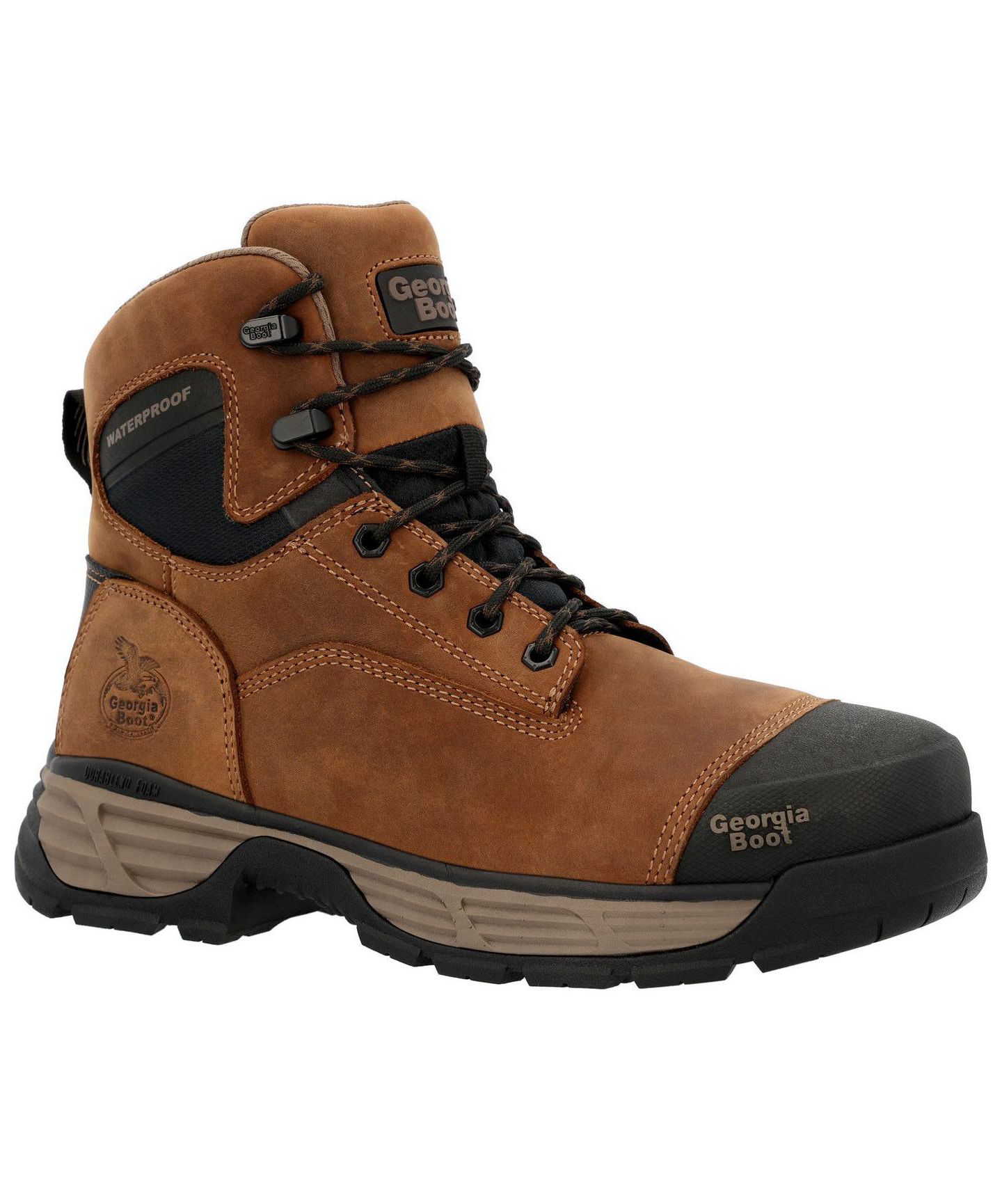 Мужские ботинки GEORGIA BOOT Durablend Edge 6" Waterproof Alloy Toe Work Boot, цвет: Коричневый — фото 4