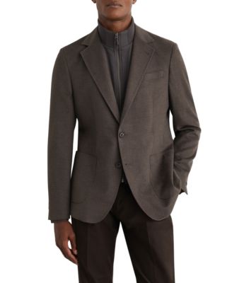 Men's Badge Tailored-Fit Single-Breasted Blazer