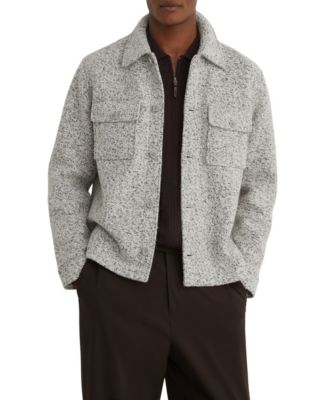Men's Kingsley Long-Sleeve Speckled-Boucl&eacute; Classic-Fit Overshirt