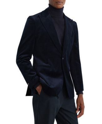 Men's Apsara Velvet Tailored-Fit with Peak Lapels Blazer