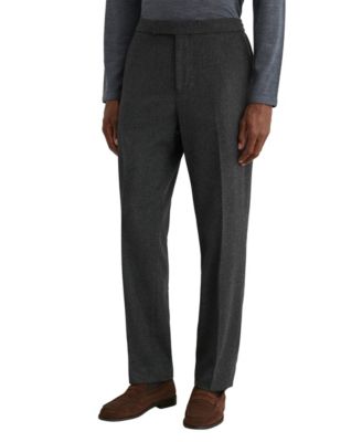Men's Flannel Classic-Fit Wool-Blend Suit Pants