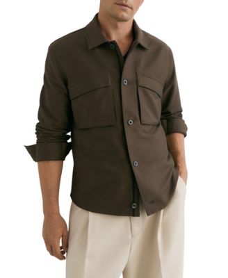 Men's Long-Sleeve Cotton-Blend Regular-Fit Shirt