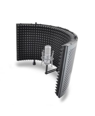 Sound-Dampening Foam Folding Microphone Isolation Shield with Shock Mount