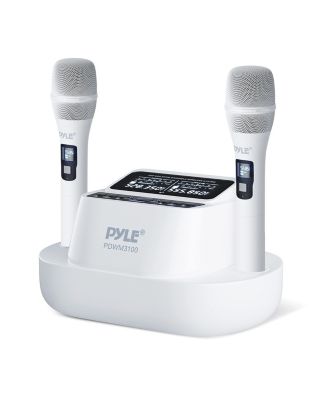 UHF Wireless Microphone System with Bluetooth Receiver and 2 Rechargeable Handheld Microphones