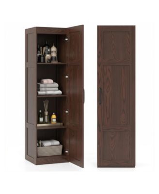 59-Inch Tall Narrow Bathroom Storage Cabinet with 4 Shelves, Space-Saving Bathroom Storage Organizer