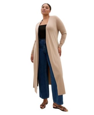 Plus Size Goldie Longline Pull-On Cardigan